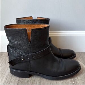 Madewell Moto Biker Boot Brass Strap Ankle